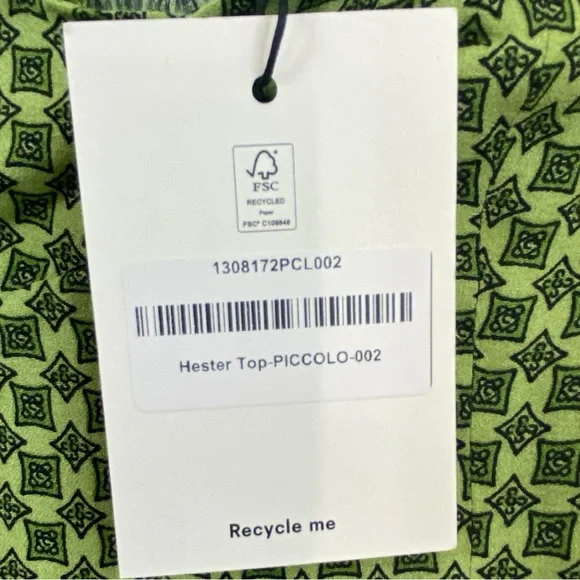 Reformation NEW Green Printed Hester Cropped Tank NWT Size 2 - Picture 6 of 9